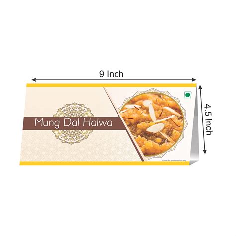 Buy Anne Print Solutions® Moong Dal halwa Tent Cards Both Side Printing ...