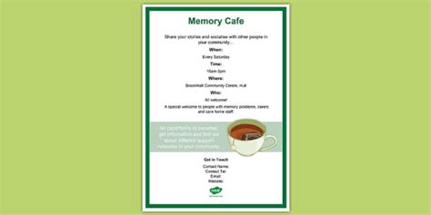 Dementia Cafe Editable A4 Display Poster