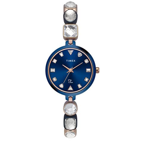 Timex Fria Round 28mm Blue Dial Analog Women Watch - TWEL17303 ...