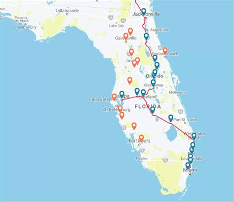 Map Of Amtrak Stations In Florida