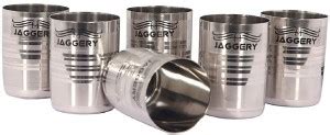 JAGGERY (Pack of 6) Stainless Steel Tea/Milk Glass Glass Set Water ...