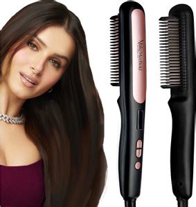 URBANYOG Hair Straightening Brush with Ceramic Coated Plates, 5 ...