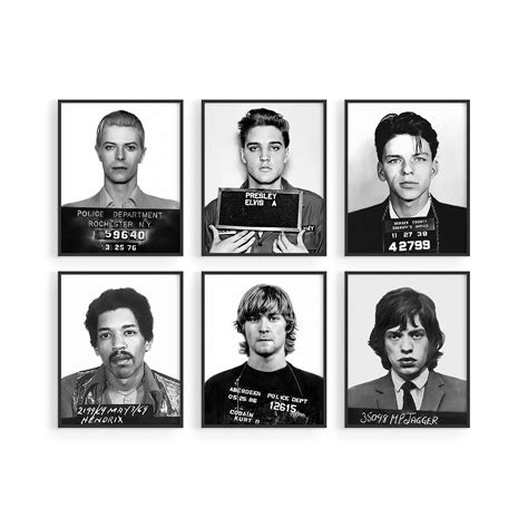 HAUS AND HUES Celebrity Mugshots Poster Rock Posters Vintage- Kurt ...