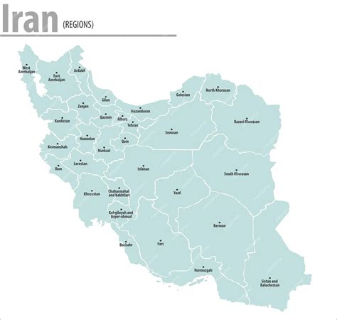 Premium Vector | Iran map illustration vector detailed iran map with ...