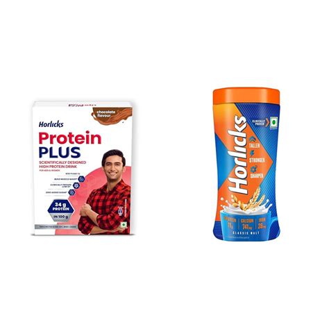 Horlicks Protein Plus Chocolate Protein Drink for Adults, 400g ...