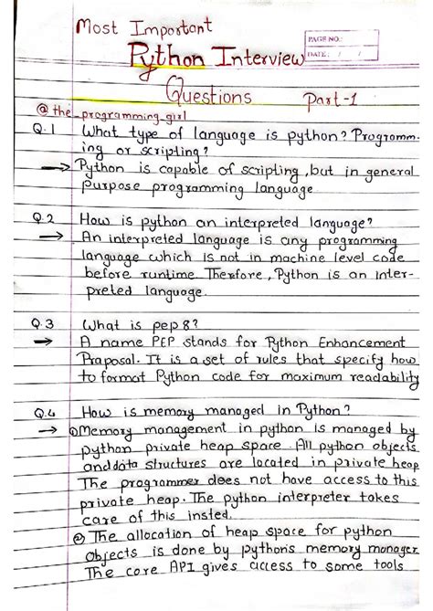 Python Interview Questions Part 1: Essential Notes for Coding ...