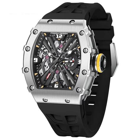 PAGANI DESIGN PD-1738 Waterproof Stainless Steel Skeleton Wristwatch S ...