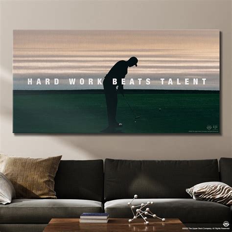 Tiger Woods Canvas Wall Art - Hard Work Beats Talent - IKONICK