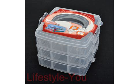 Lifestyle-You 3-Tier Clear Plastic Square Organiser Storage for Tools ...