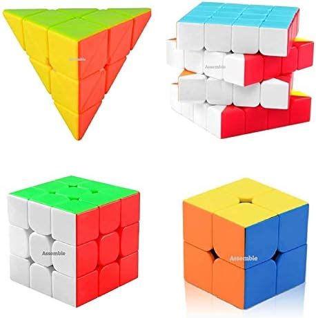 Assemble Own Cube 2X2 3x3 4X4 and Pyramid Triangle High Speed Sticker ...