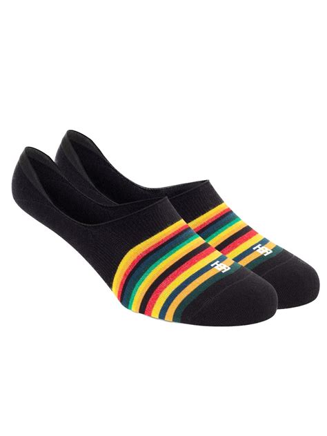 SockSoho Men Black & Yellow Striped Anti-Bacterial Shoe Liners | Size ...