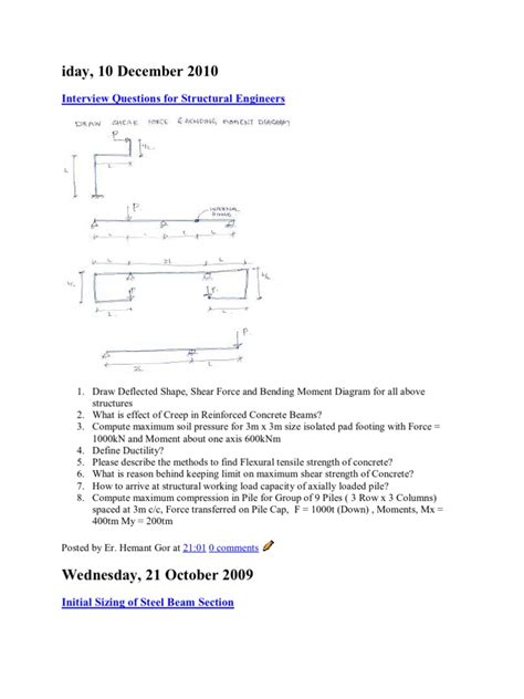 Interview Questions For Structural Engineers | PDF | Beam (Structure ...