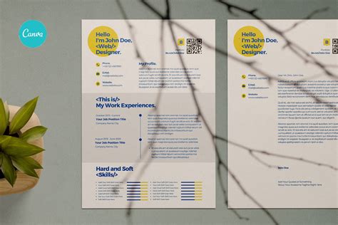 Resume Template with Yellow Accent – MasterBundles