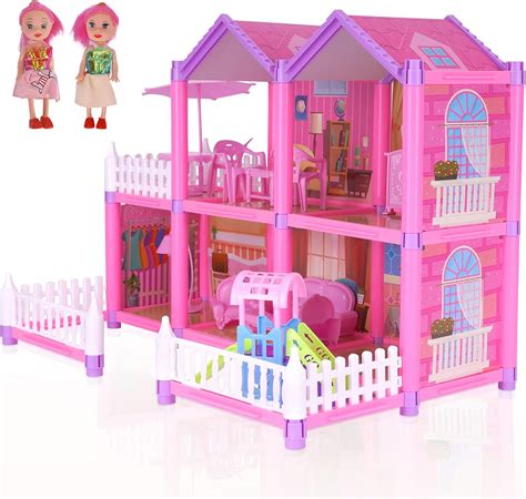 Buy Dollhouse Toy House with Accessories and Furniture, Kids Dollhouses ...