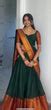 Green Regal Jacquard Weaving Lehenga Set Semi-Stitched with