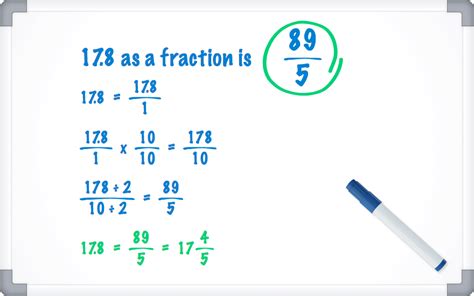 17.8 as a Fraction - Decimal to Fraction