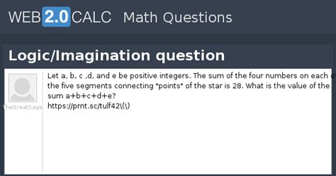 View question - Logic/Imagination question