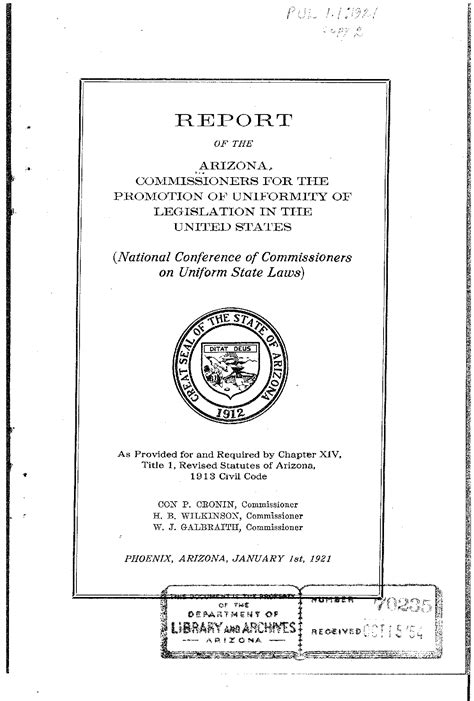 Report of the Arizona commissioners for the promotion of uniformity of ...