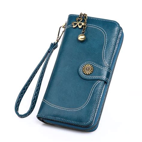 Women's Long Leather Cell Phone Wallet Large Capacity - Funiyou