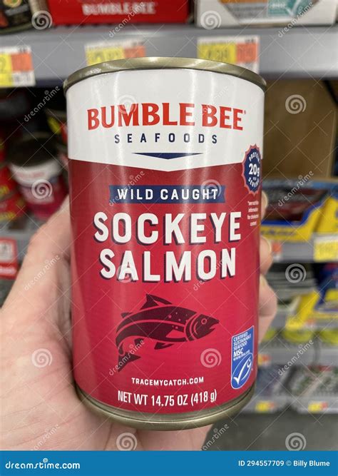 Walmart Grocery Store Bumble Bee Canned Pink Salmon Editorial Stock ...