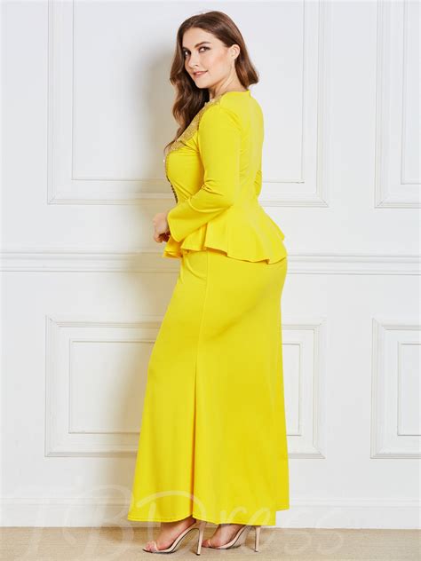plus size long sleeve maxi dress