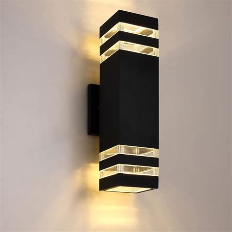 Buy LED Outdoor Wall Light, Black Modern Wall Sconce, IP54 Waterproof ...
