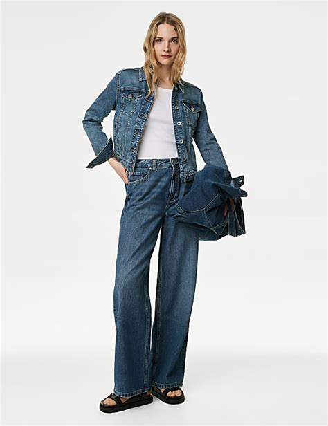 Buy Slouchy Mid Rise Wide Leg Jeans at Marks & Spencer