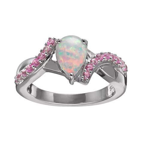 Classic Treasures Lab-Created Opal and Lab-Created Pink Sapphire ...