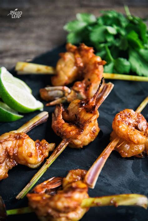 Lemongrass-Skewered Spicy Shrimp Recipe | Paleo Leap