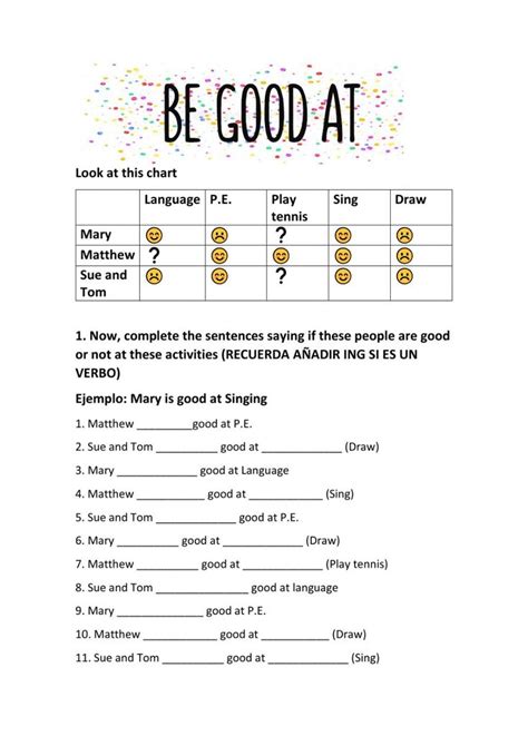 Be Good at Worksheet 的图像结果