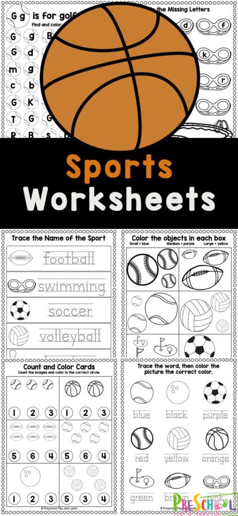 Sport Worksheet for Kindergarten 的图像结果