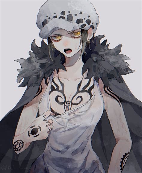 trafalgar law and law-chan (one piece) drawn by rei_su | Danbooru