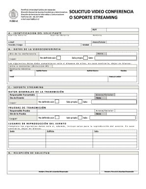 Completable En línea dsic pucv SOLICITUD VIDEO CONFERENCIA O SOPORTE ...