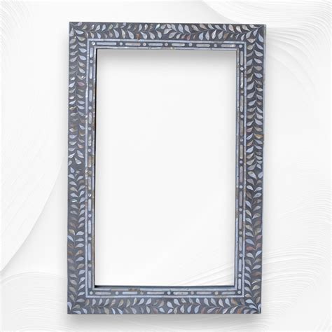 Grey Mother Of Pearl Inlay Leaf Mirror – Luxury Handicrafts