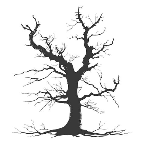 Silhouette dead tree full black color only | Premium AI-generated vector