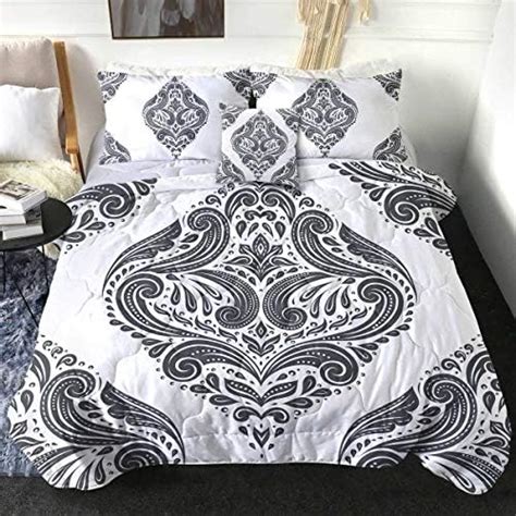 Sleepwish Classic Black and White Comforter Set with 2 Pillow Shams and ...