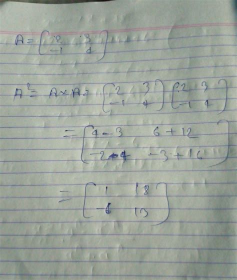 a=[2 3 -1 4] find a2 matrix - Brainly.in