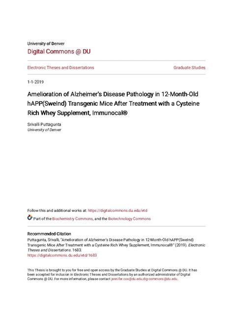 Fillable Online Amelioration of Alzheimer's Disease Pathology in 12 ...