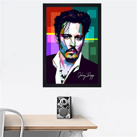 Gallery99 Modern Art Johnny Depp Portrait Art Texture Paper Framed Art ...
