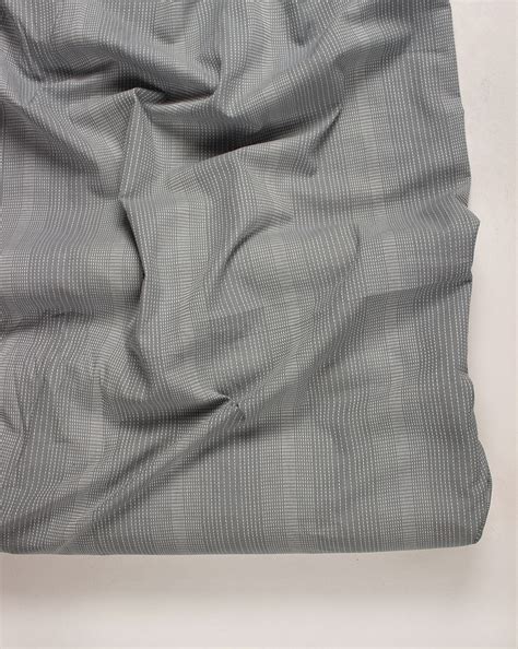 Grey Stripes Woven Loom Textured Cotton Fabric