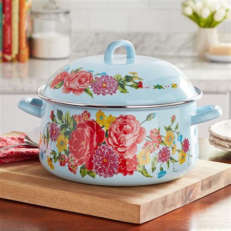 Buy The Pioneer Woman Sweet Rose 6.4-Quart Enamel on Steel Dutch Oven ...