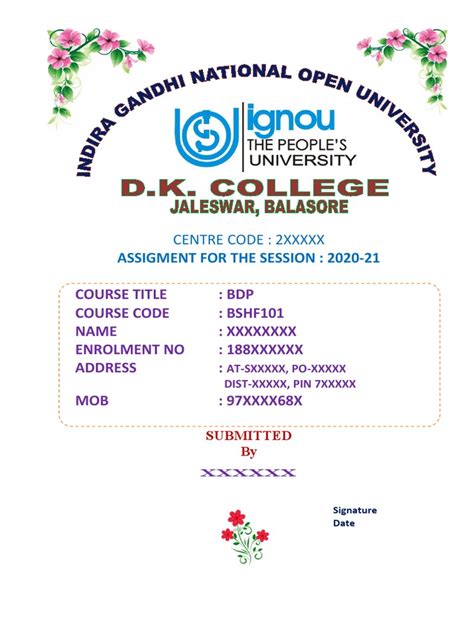 Image result for Appendix 1 IGNOU Project