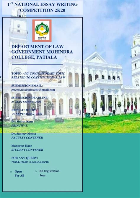 [Online] 1st National Essay Writing Competition 2020 by Department of ...