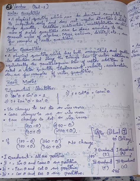plz send notes of vector class 11 physics - Brainly.in