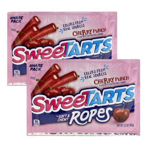 Pack) Sweet Tarts Ropes, Soft & Chewy, Cherry Punch, Share Pack 3.5 oz ...