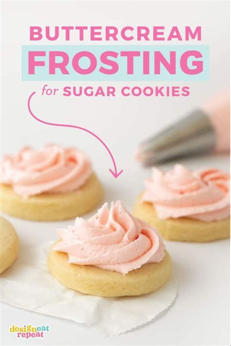 The best fluffy vanilla sugar cookie buttercream frosting! With a blend ...