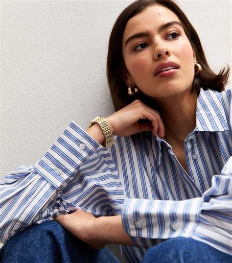 Blue Striped Chest Pocket Shirt | New Look