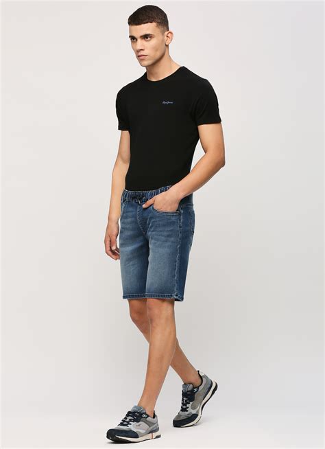 Chinox Blue Mid Rise Shorts | Pepe Jeans India