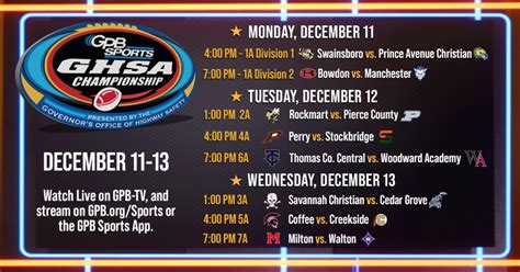 Football Schedule Set For GHSA Championships | Georgia Public Broadcasting