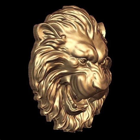 Stunning Lion Head Pendant - 3D Print Ready STL File
